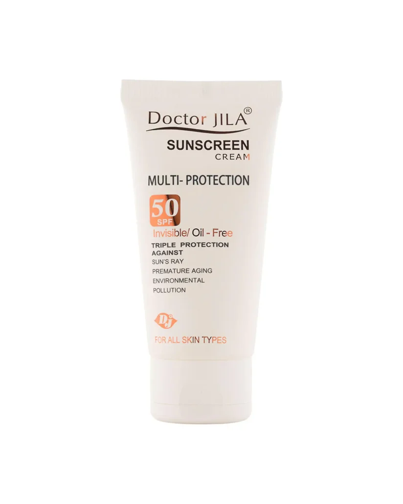 ضد آفتاب بی‌رنگ مولتی پروتکشن SPF 50 دکتر ژیلا با ترکیبات مرطوب‌کننده