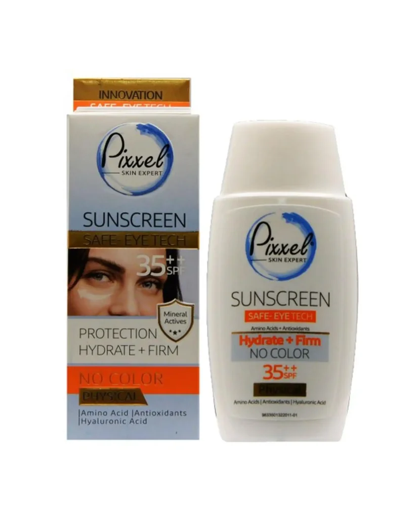 ضد آفتاب فیزیکال بی‌رنگ SPF 35 پیکسل مناسب صورت و دور چشم