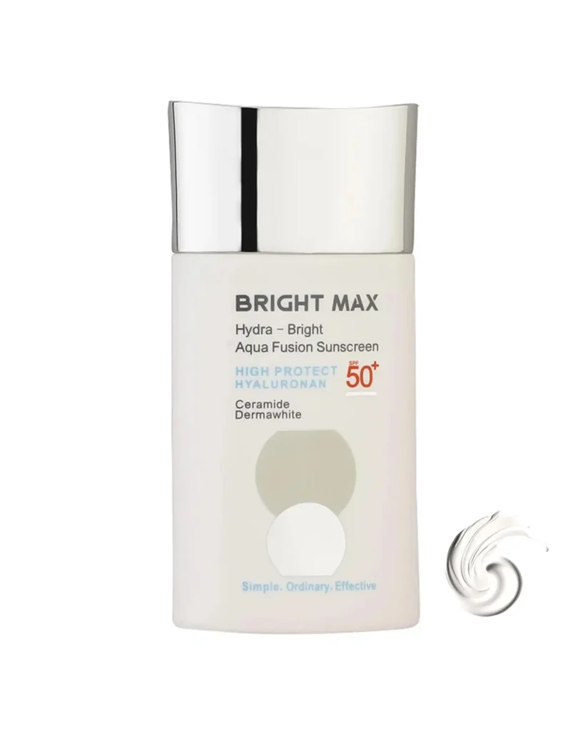فلوئید ضد آفتاب SPF 50 برایت مکس حاوی هیالورونیک اسید